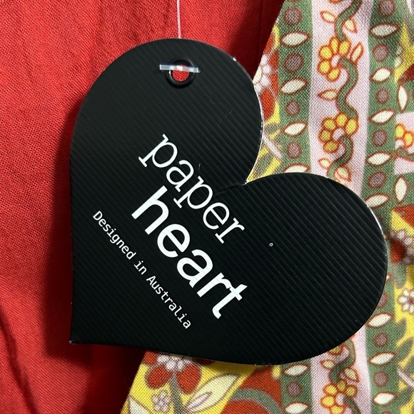 NWT Paper Heart Open Tie Front Floral Print Women's Rayon Bohemian Dress Size XL - Picture 4 of 8